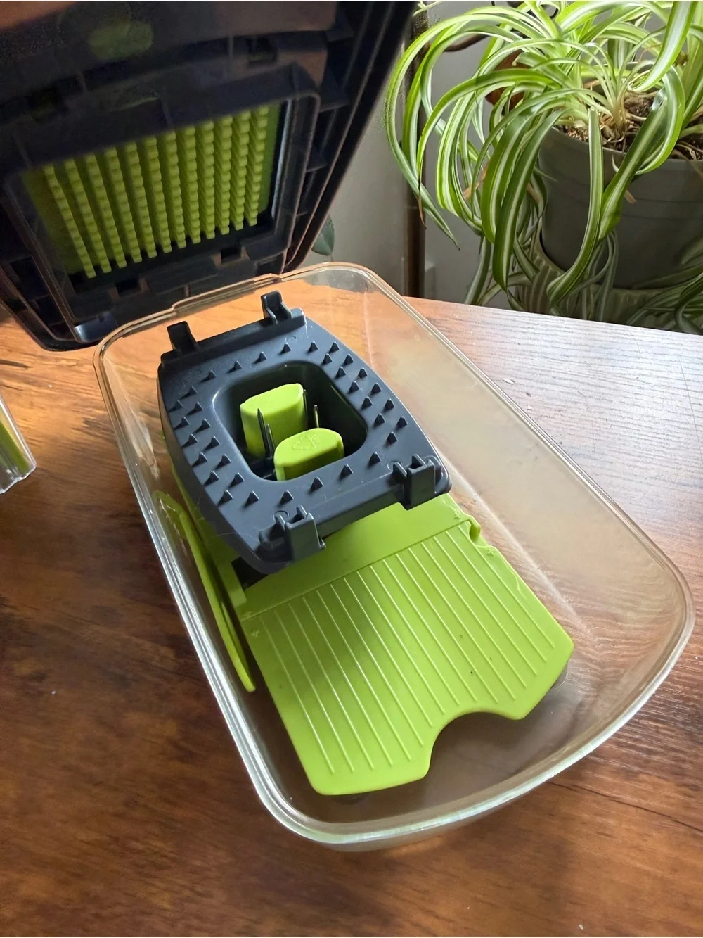 Mandoline Slicer and Interchangeable Blade Set - Green and Black